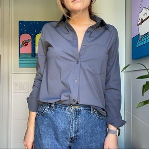 Lyssé Slate Grey Button Up Long Sleeve
